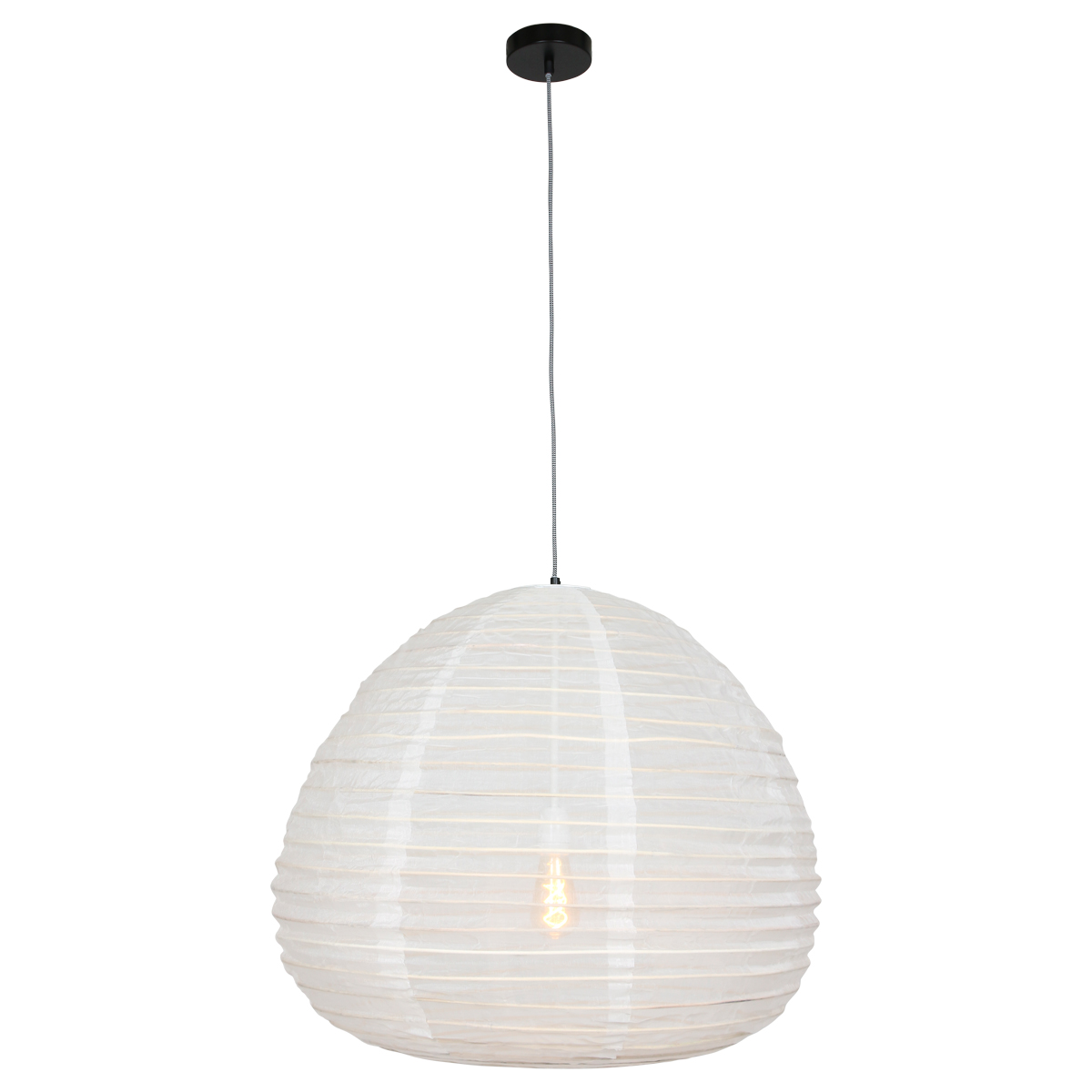 wood and white pendant light