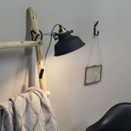 Zwarte klemlamp / wandlamp Nove 1320ZW met E27 fitting en schakelaar