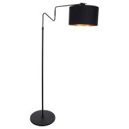 Black floor lamp 'small arc lamp' Linstrom 2132ZW with black gold shade
