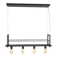 Black hanging lamp Buckley 2983ZW with plateau and 4 x E27 fittings