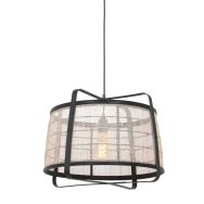 Hanging lamp Capos 3511ZW black with jute E27