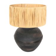 Table lamp Lyons 3746ZW Black with natural grass shade