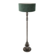 Black floor lamp Bois 3780ZW with switch and green velvet shade