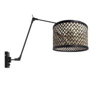 Black wall lamp Prestige Chic 3794ZW with natural black bamboo shade