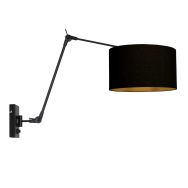 Black wall lamp Prestige Chic 3986ZW with black linen shade