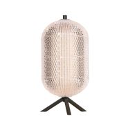 Table lamp Geripu 3841ZW Ø15cm ribbed plastic with LED module