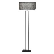 Zwarte staande lamp Stang 3849ZW met E27 fitting en zwart Sizoflor kap