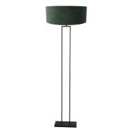 Black standard lamp Stang 3853ZW with E27 fitting and green velor cap