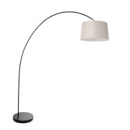 Arc lamp Solva 3905ZW with a gray linen lampshade