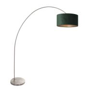 Arc lamp Solva 3913ST with a green velvet lampshade