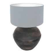 Table lamp Lyons 3933ZW Black with denim blue linen shade