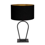 Black table lamp Stang 3973ZW with black linen shade and on/off switch