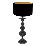 Table lamp Lyons 3982ZW Black with black gold linen shade and cord switch