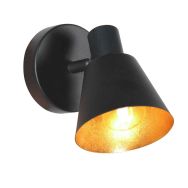 Black 1 light spot / wall lamp Oeroe 4113ZW with E14 fitting