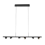 Black hanging lamp Marcadore 120cm wide 6 lights