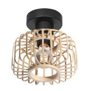 Natural colored ceiling lamp Bloeba 4147ZW with bamboo shade Ø20cm