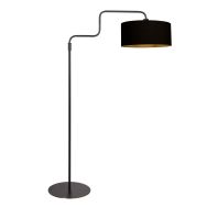 Black Floor Lamp Bloeba 4161ZW with Black Gold Linen Shade