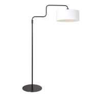 Black Floor Lamp Bloeba 4162ZW with White Linen Shade