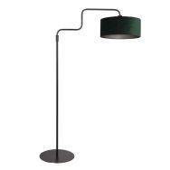 Black Floor Lamp Bloeba 4165ZW with Green Velvet Shade