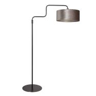 Black Floor Lamp Bloeba 4167ZW with Grey Velvet Shade