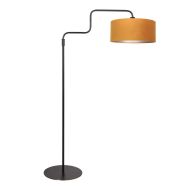 Black Floor Lamp Bloeba 4168ZW with Gold Velvet Shade