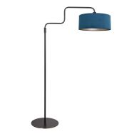 Black Floor Lamp Bloeba 4169ZW with Blue Velvet Shade