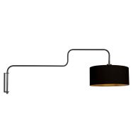 Black Wall Lamp Bloeba 4172ZW with black linen shade