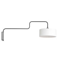 Black Wall Lamp Bloeba 4175ZW with white coarse linen shade