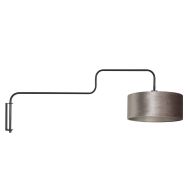 Zwarte Wandlamp Bloeba 4178ZW met grijs velours kap