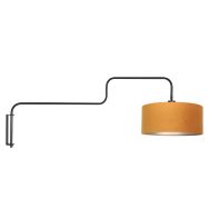 Black Wall Lamp Bloeba 4179ZW with gold velvet shade