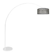 White floor lamp / arc lamp Sparkled Light 7167W with Sizoflor black shade