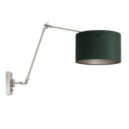 Steel-colored wall lamp Prestige Chic 8109ST with green velvet shade