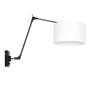 Black wall lamp Prestige Chic 8120ZW with white coarse linen shade