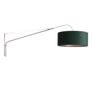 Steel-colored wall lamp Elegant Classy 8130ST with green velvet shade