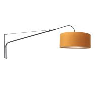 Zwarte wandlamp Elegant Classy 8135ZW met goud velours kap