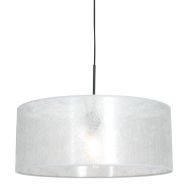 Zwarte hanglamp Sparkled Light 8153ZW met zilver sizoflor kap