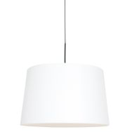 Zwarte hanglamp Sparkled Light 8189ZW met wit taps toelopende fijn linnen kap