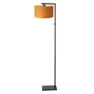 Black floor lamp Stang 8221ZW with switch and gold velvet shade