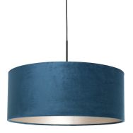 Zwarte hanglamp Sparkled Light 8248ZW met blauw velours kap