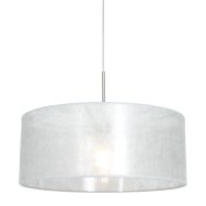 Steel-colored hanging lamp Sparkled Light 9887ST with sizoflor silver shade