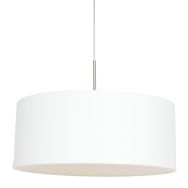 Staalkleurige hanglamp Sparkled Light 9889ST met wit grof linnen kap