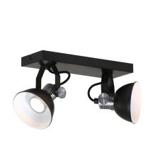 Spot Plafond Brooklyn 1534ZW Noir incluant ampoules GU10