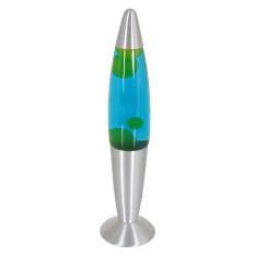 Lava lamp Volcan 3116ST steel with green blue liquid