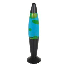 Lampe à Lave Volcan 3116ZW – Acier Noir avec Liquide Vert-Bleu