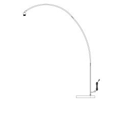 Arc lamp Solva 7977ST with coarse linen white lampshade E27