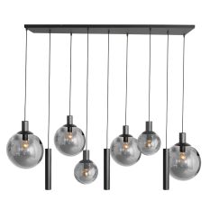 Hanglamp Bollique New 3798ZW Zwart 9 lichts waarvan 3 kokers