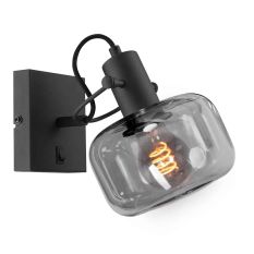 Wall lamp Glaslic 3864ZW Black with smoke glass