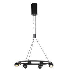 Suspension Ronde Noire à 8 Lumières Marcadore ø60 cm