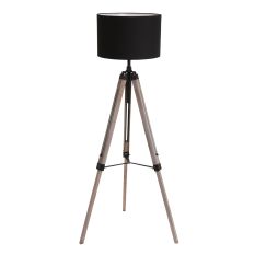 Floor lamp Triek 7175ZW tripod with black gold lampshade