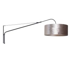 Black wall lamp Elegant Classy 8134ZW with silver velvet shade